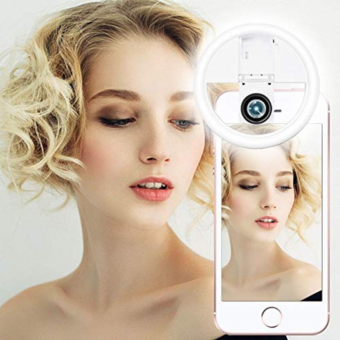 Producto AUTOPkio Selfie Ring Light con lente macro - 36 LED USB recargable