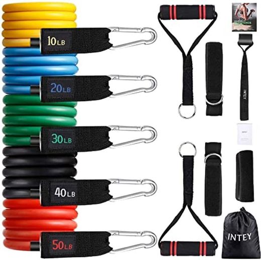 INTEY Bandas Elásticas, 13 PCS Látex Bandas de Resistencia - 5 Tubos