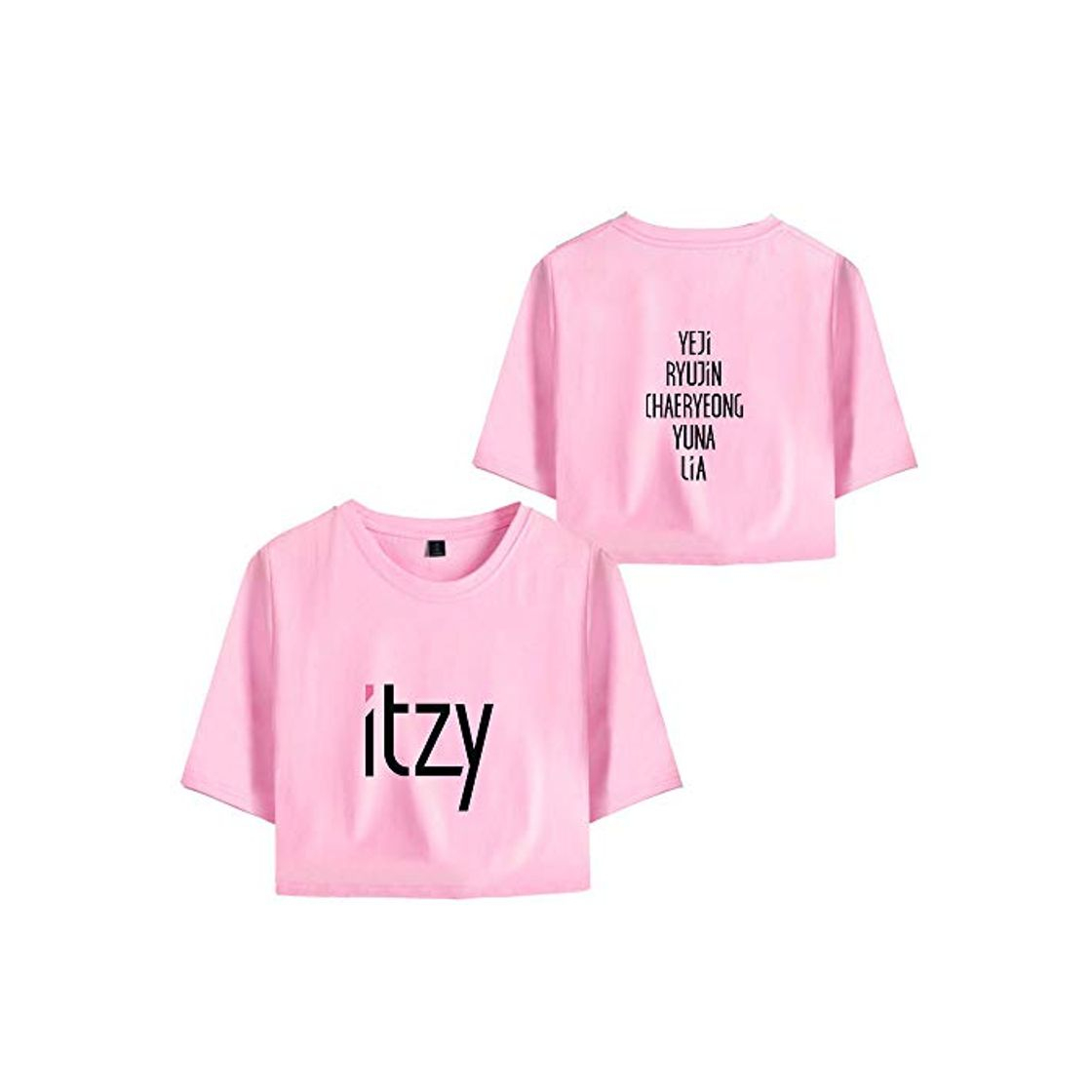 Social KPOP ITZY Crop Top Mujer Verano Camiseta Manga Corta T Shirt Camisa Corta Niña Sueter Jersey Blusa Cuello Redondo Pullover Hip Hop Jumper Tunica Top Sweatshirt Harajuku A12587TX135L