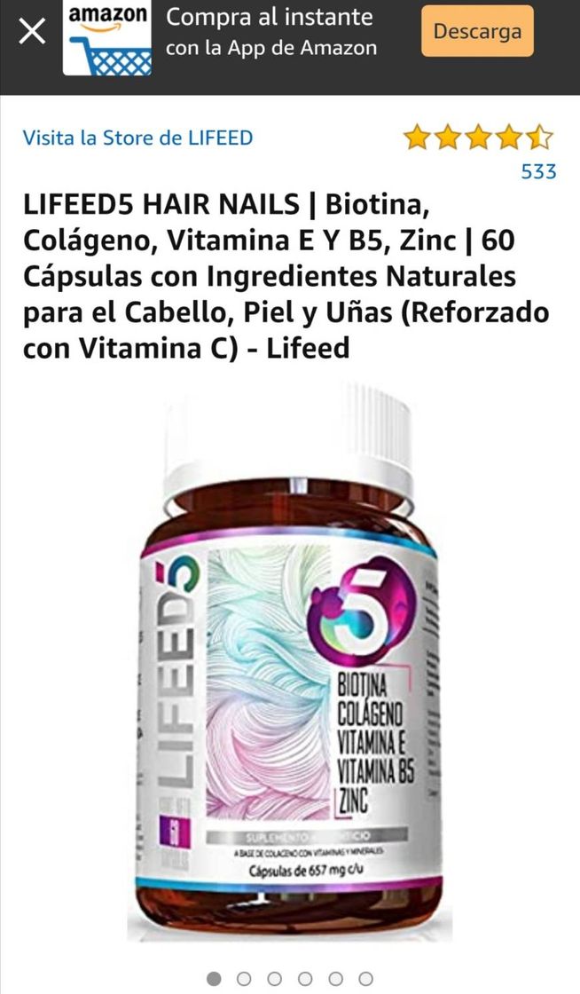 Fashion Vitaminas de biotina para el cabello y uñas 