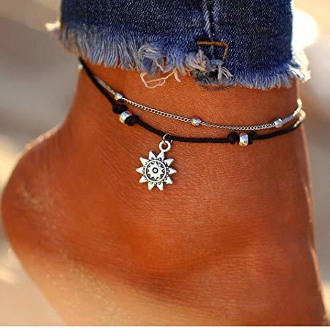 Social AMOYER Pulsera de Tobillo de múltiples Capas para el Tobillo Pulsera Tobillera
