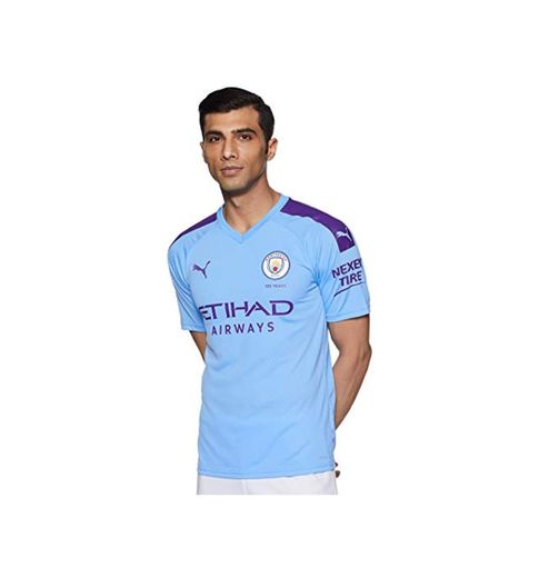 Puma Men's MCFC HOME Shirt Replica SS with Sponsor Logo Jersey