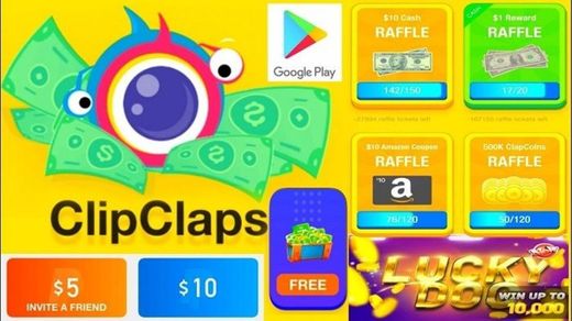 Clipclaps mira videos y gana ,usa el código gana un dólar