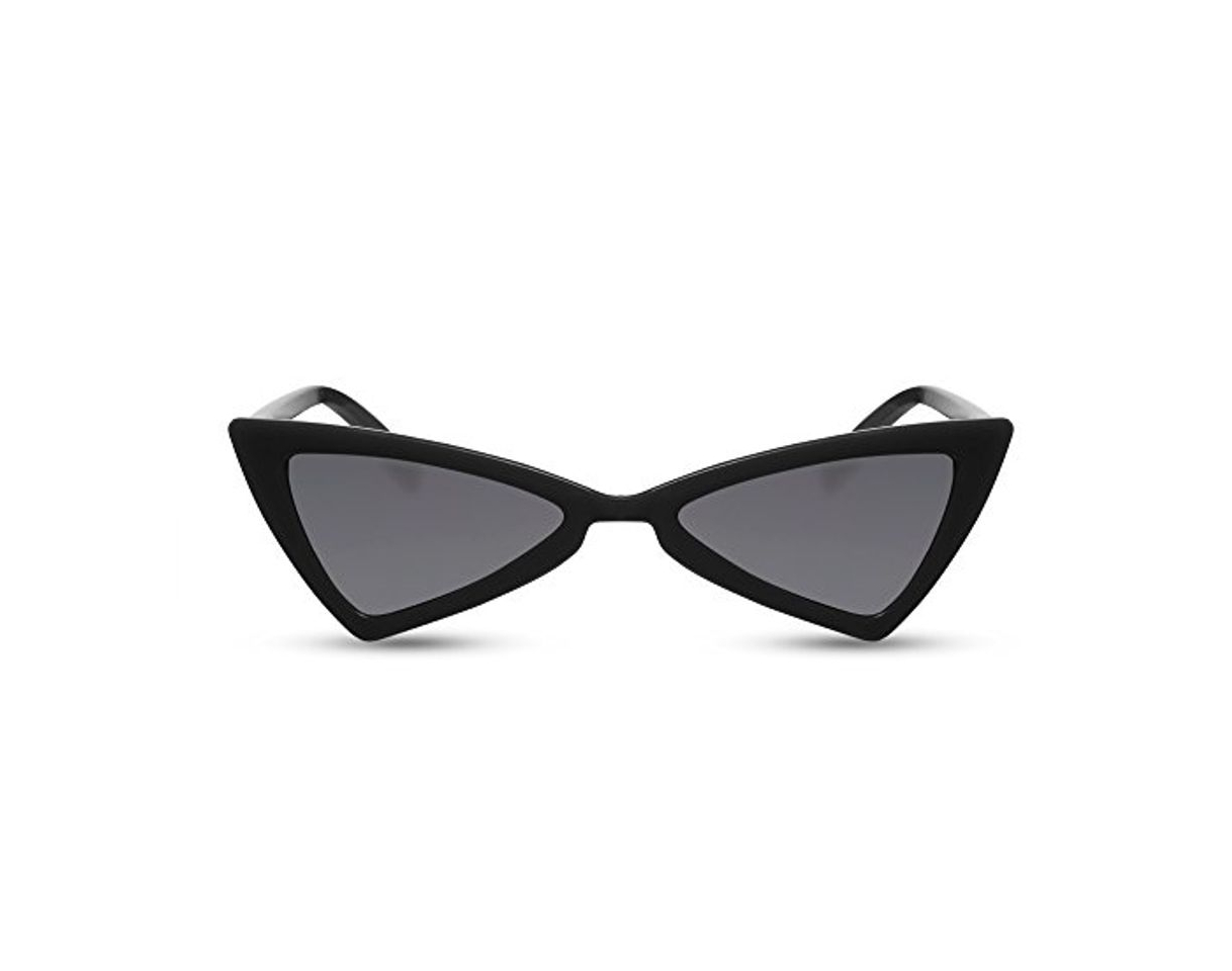 Product Cheapass Gafas de sol Ojo de Gato Diseño Moderno Montura Negra Cristales Negros Ahumadas Protección UV400 Mujeres Mujer