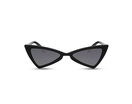 Cheapass Gafas de sol Ojo de Gato Diseño Moderno Montura Negra Cristales Negros Ahumadas Protección UV400 Mujeres Mujer