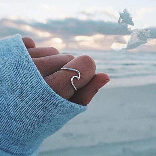 Troflink Anillos Banda de Eternidad Onda Anillo Onda Plata 925 de Muchachas