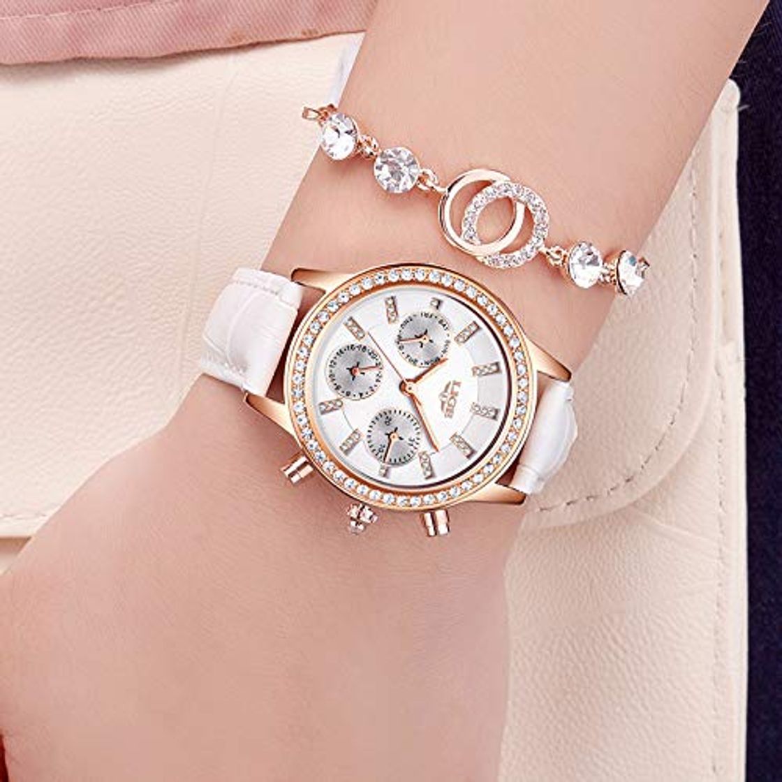 Moda WZFCSAEAE Relogio Feminino Mujeres Relojes Marca Chica Reloj de Cuarzo Cuero Casual