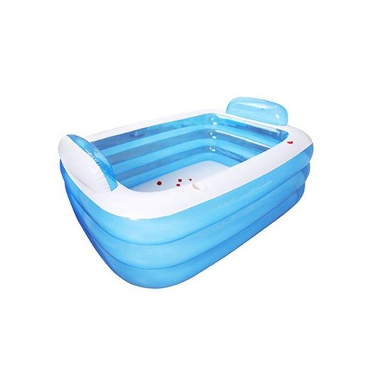 CHU Tres Capas de natación Inflable Plegado agranda la Piscina engrosadas bañera Doble del Respaldo