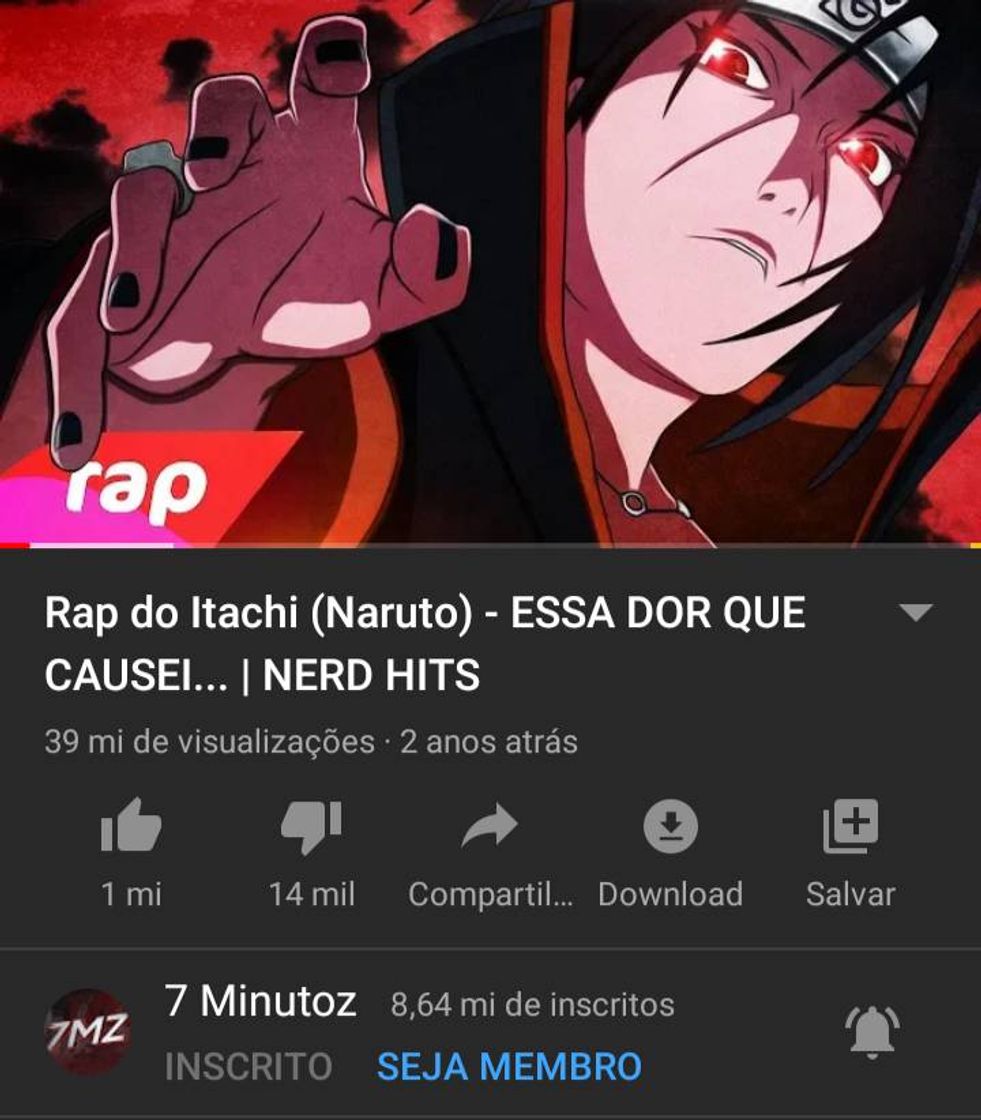 Fashion Rap do Itachi (Naruto) - ESSA DOR QUE CAUSEI... - YouTube