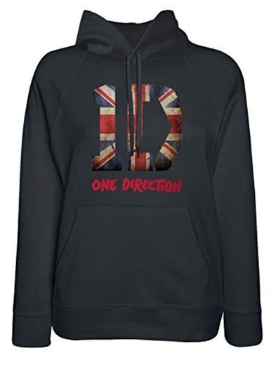 LaMAGLIERIA Sudadera Mujer One Direction UK Flag Texture - Sudadera con Capucha