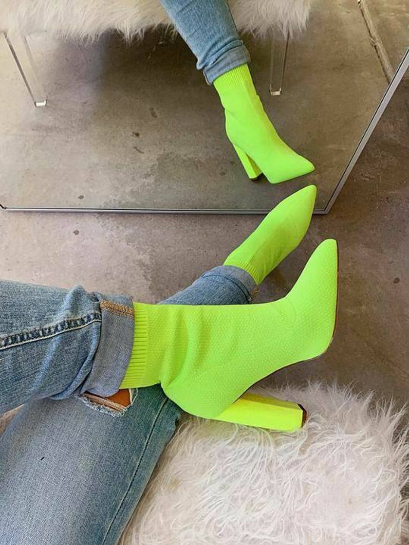 Fashion Botas verdes neon.