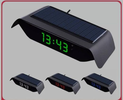 Reloj luminoso Solar 4 en 1 para coche, termómetro luminoso.