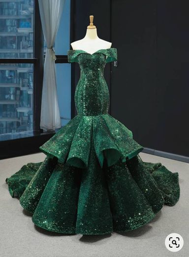 Vestido Sereia Verde Esc