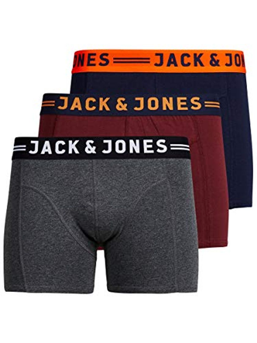 Fashion JACK & JONES JACLICHFIELD TRUNKS 3 PACK, Bóxer Hombre, Multicolor