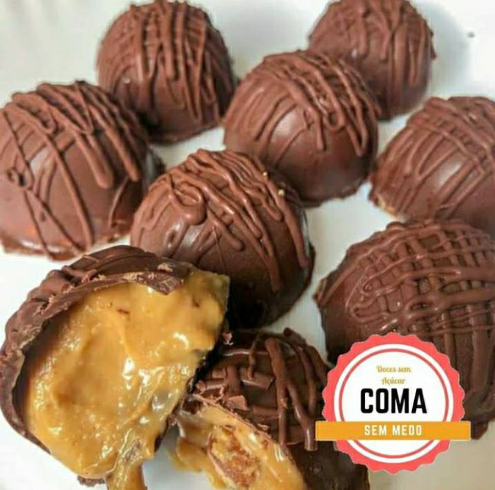 Fashion BOMBOM DELICIOSO DE CHOCOLATE COM PASTA DE AMENDOIM...⤵