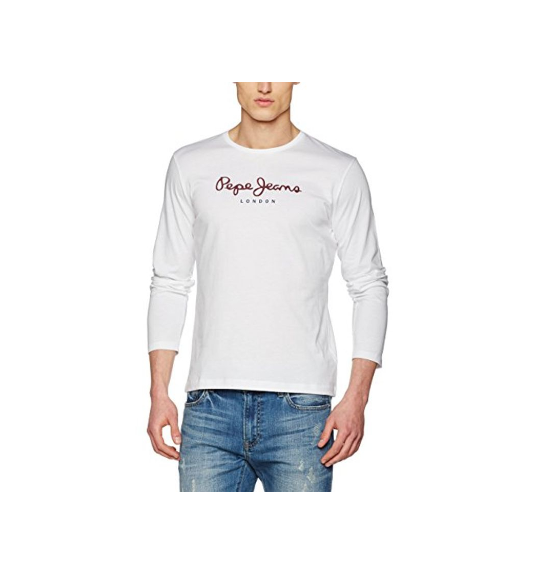 Social Pepe Jeans Eggo Long, Top de Manga Larga Para Hombre, Blanco