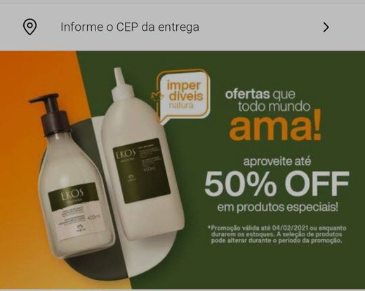 Produtos Natura com até 50% de desconto!