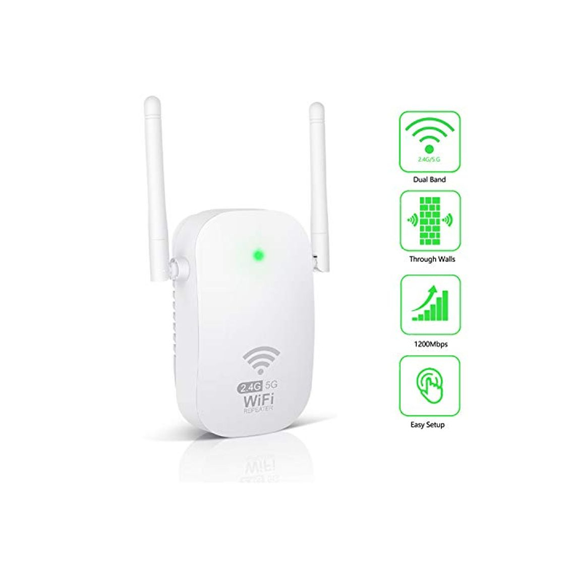 Producto Kosiy WiFi Amplificador-Amplificador Señal WiFi 1200Mbps Repetidor WiFi Doble Banda 2.4G &