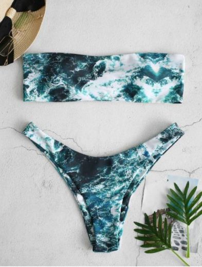 [59% OFF] [POPULAR] 2020 ZAFUL Abstract Bandeau Bikini