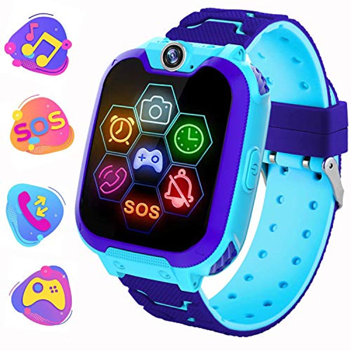 Moda PTHTECHUS Reloj Inteligente para Juegos Infantiles con MP3 Player - [1GB Micro