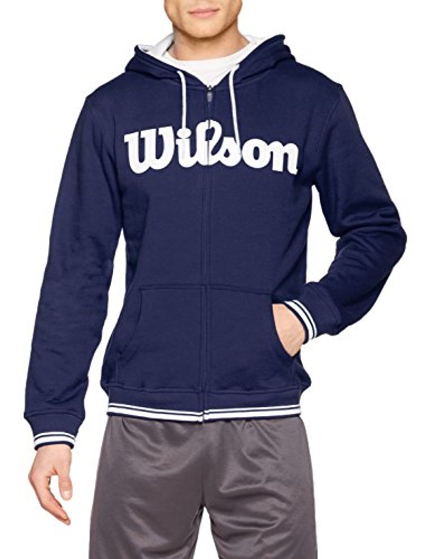 Moda Wilson, M Team Script FZ Hoody, Sudadera con capucha de hombre, Algodón