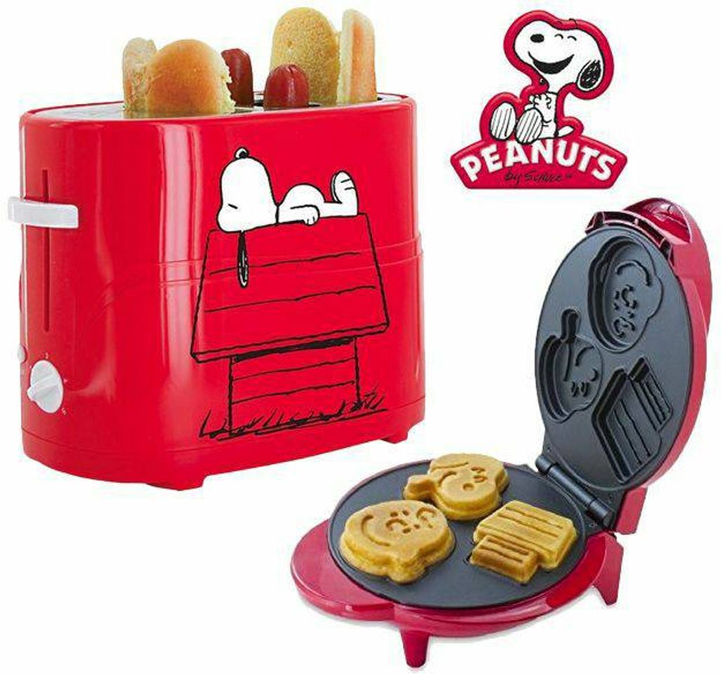 Moda Torradeira de hot dog e máquina de waffle- do Snoopy