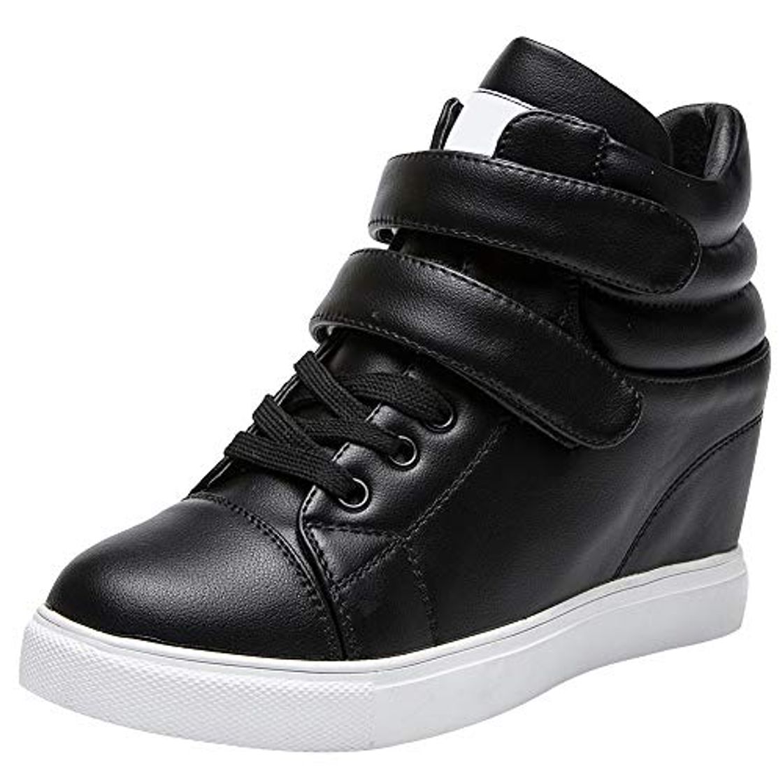 Fashion amropi Mujer Cuña Interior Tops Altos Gancho y Bucle Casual Zapatillas de