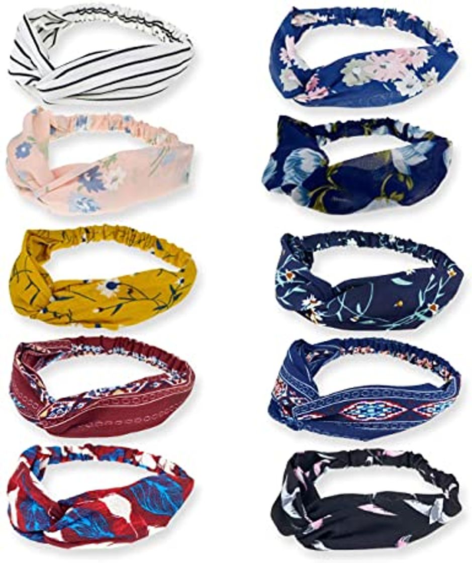 Social Viccess 24pcs Diademas Mujer Boho Vintage Cintas Pelo Mujer Elasticas Pañuelos Pelo