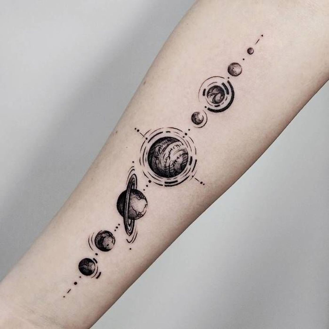 Fashion Solar system tattoo 