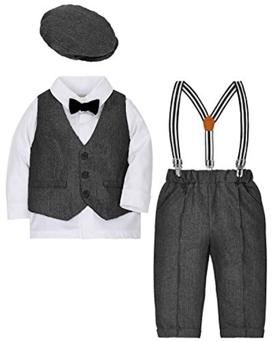 Moda ZOEREA Bebé Chicos Conjunto de Conjunto Page Boy Trajes 4 Piezas Chaleco