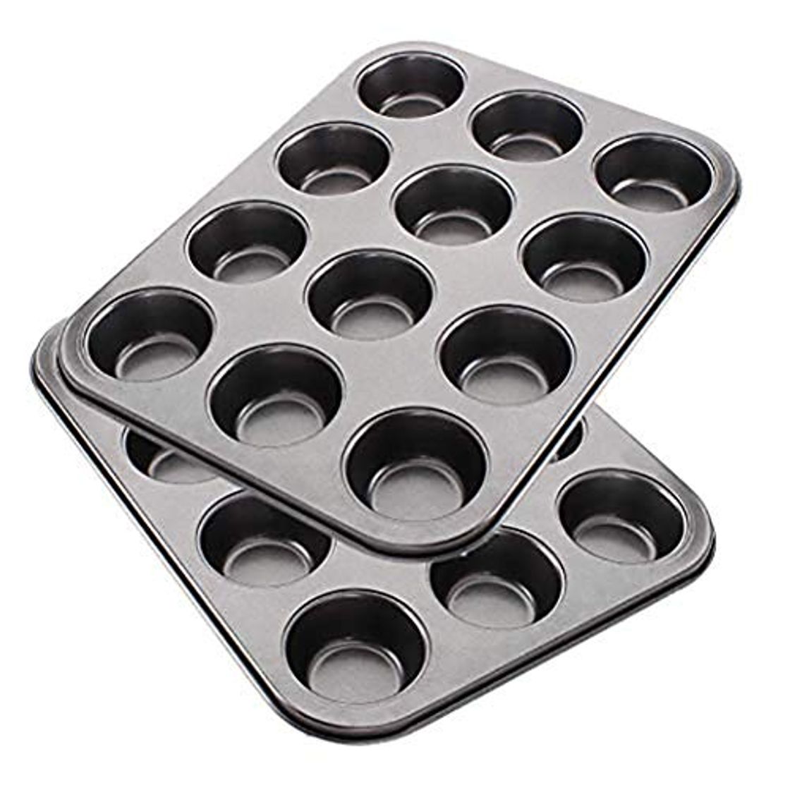 Places EUROXANTY®- Set de 2 Molde para Magdalenas y Muffins, Acero al Carbono