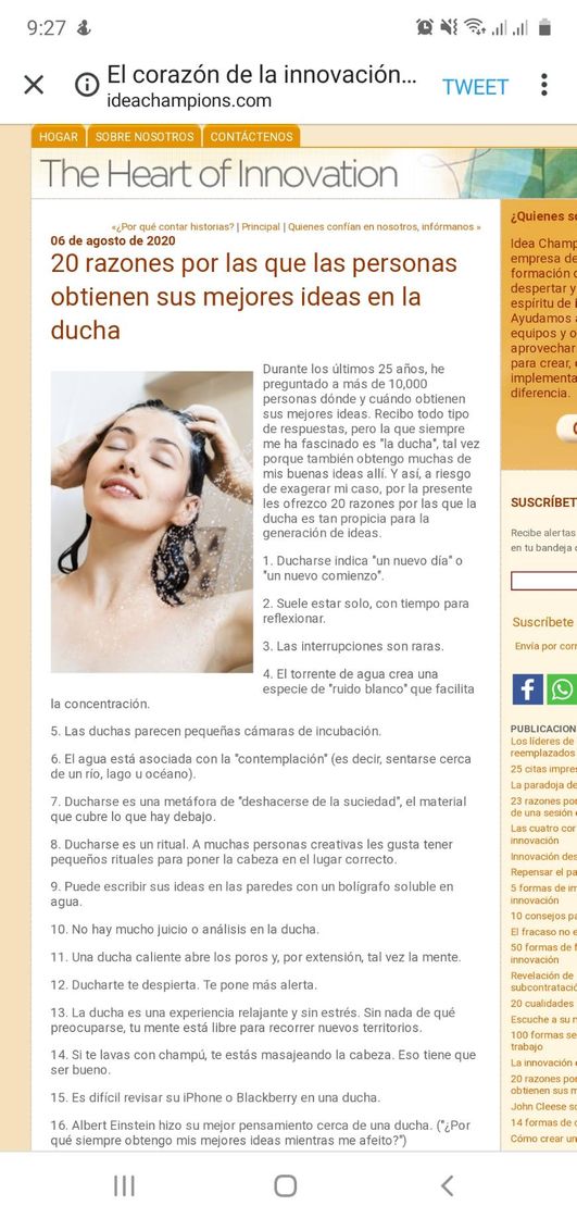 Moda Las mejores ideas se crean en la ducha