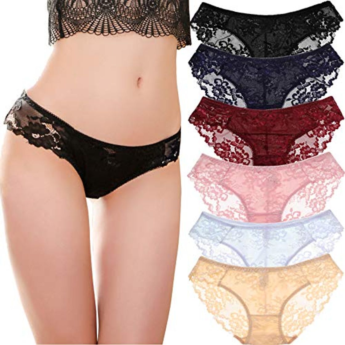 Social HOKEMP Sexy Braguitas Culotte para Mujer Ropa Interior de Encaje