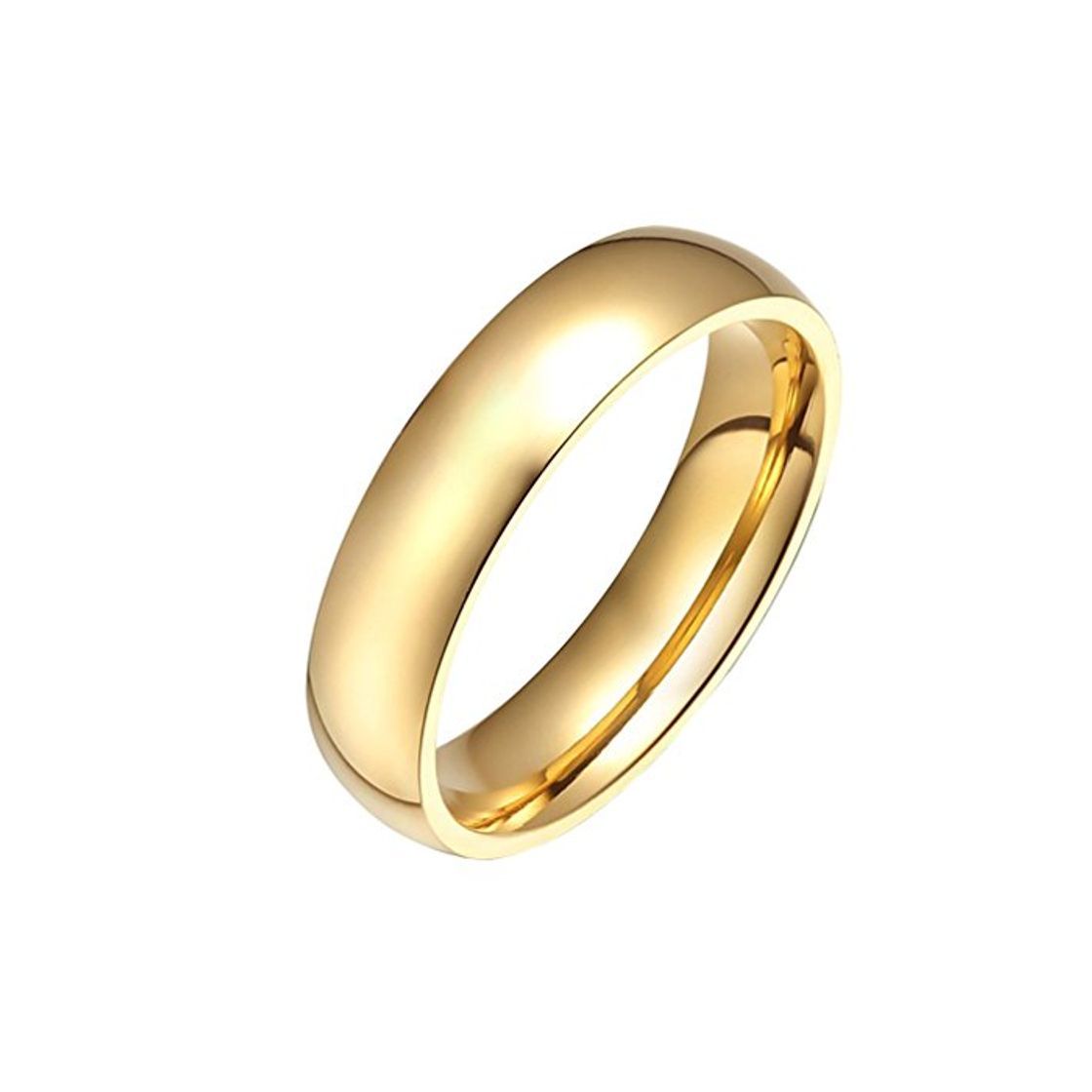 Moda HIJONES Joyería Mujeres Acero Inoxidable 18K Oro Anillo Plateado Talla 17