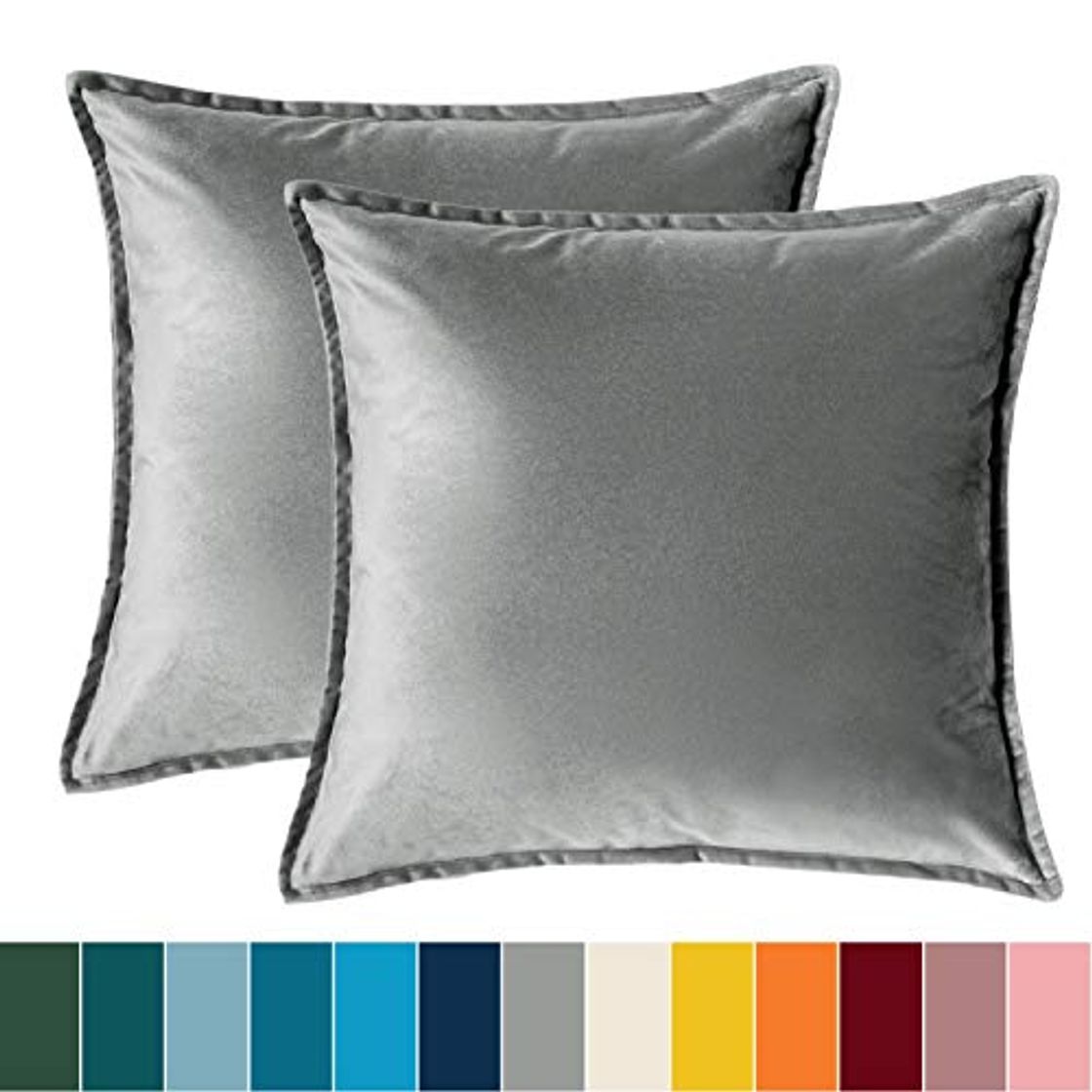 Social Bedsure Funda Cojin 45 x 45 Gris - Juego de 2 Fundas