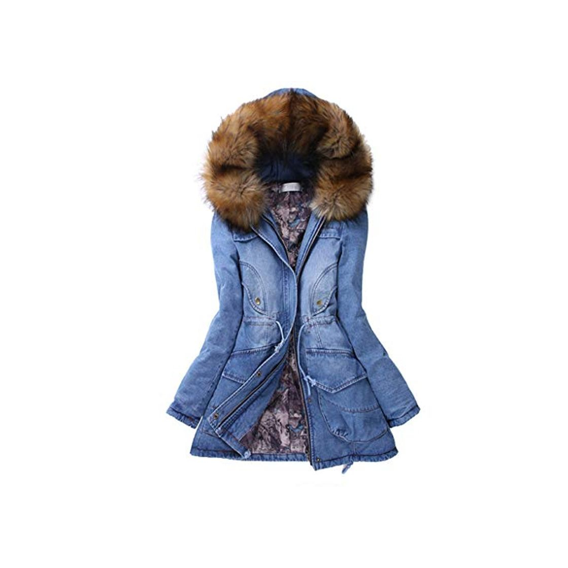 Social ZODOF abrigos vaquero mujer Invierno Abrigo Casual Sudadera con Capucha Algodón Chaqueta Larga Gruesa Cálida Rebajas Talla Grande Capa Jacket Parka Pullover