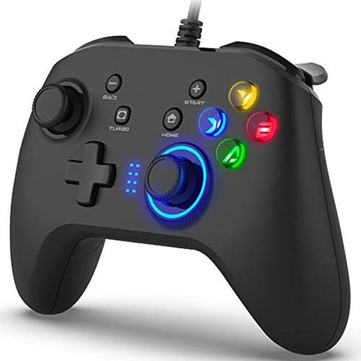 Mando de Juegos con Cable, Joystick Gamepad Doble Vibración, Controlador de Juegos