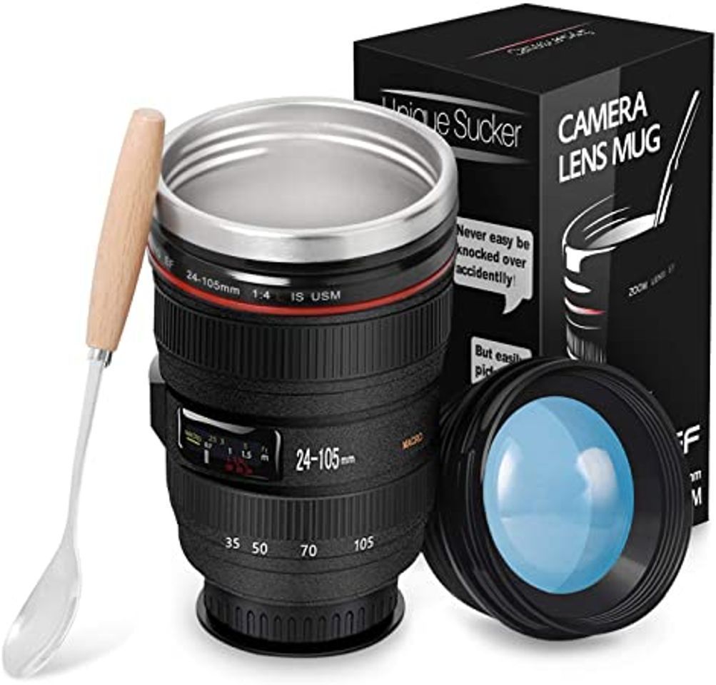 Social SLOSH Taza Cafe para Llevar Taza Camara Objetivo Lente Acero Inoxidable con