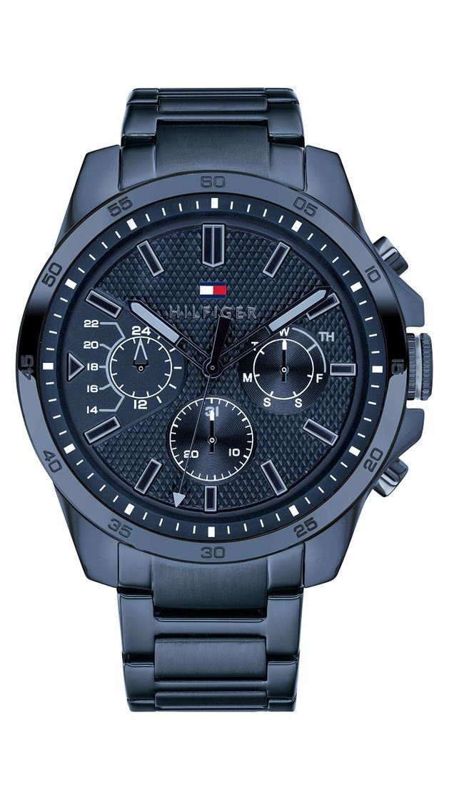 Social Tommy Hilfiger Reloj Multiesfera para Hombre de Cuarzo con Correa en Acero