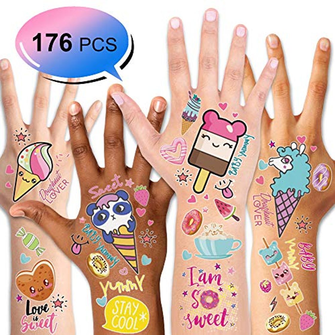 Producto Konsait Tatuajes temporales Falso Tatuajes Pegatinas Tatoos Infantiles niñas niños Fiestas cumpleaños