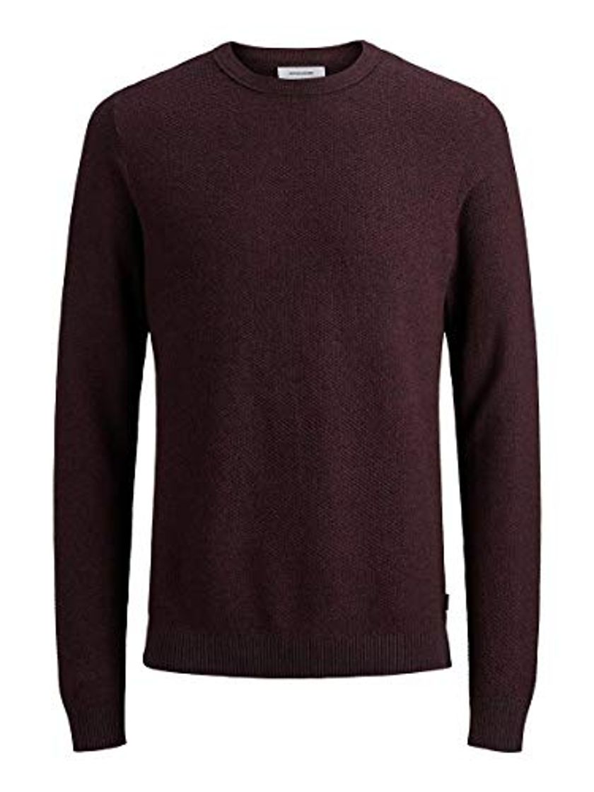 Moda JACK & JONES Jjestructure Knit Crew Neck Noos suéter, Rojo