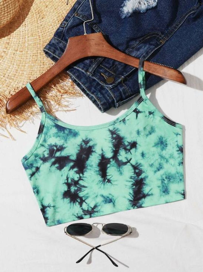 Moda SHEIN Multicolorido Tie Dye ocasional Regata & Camisa
