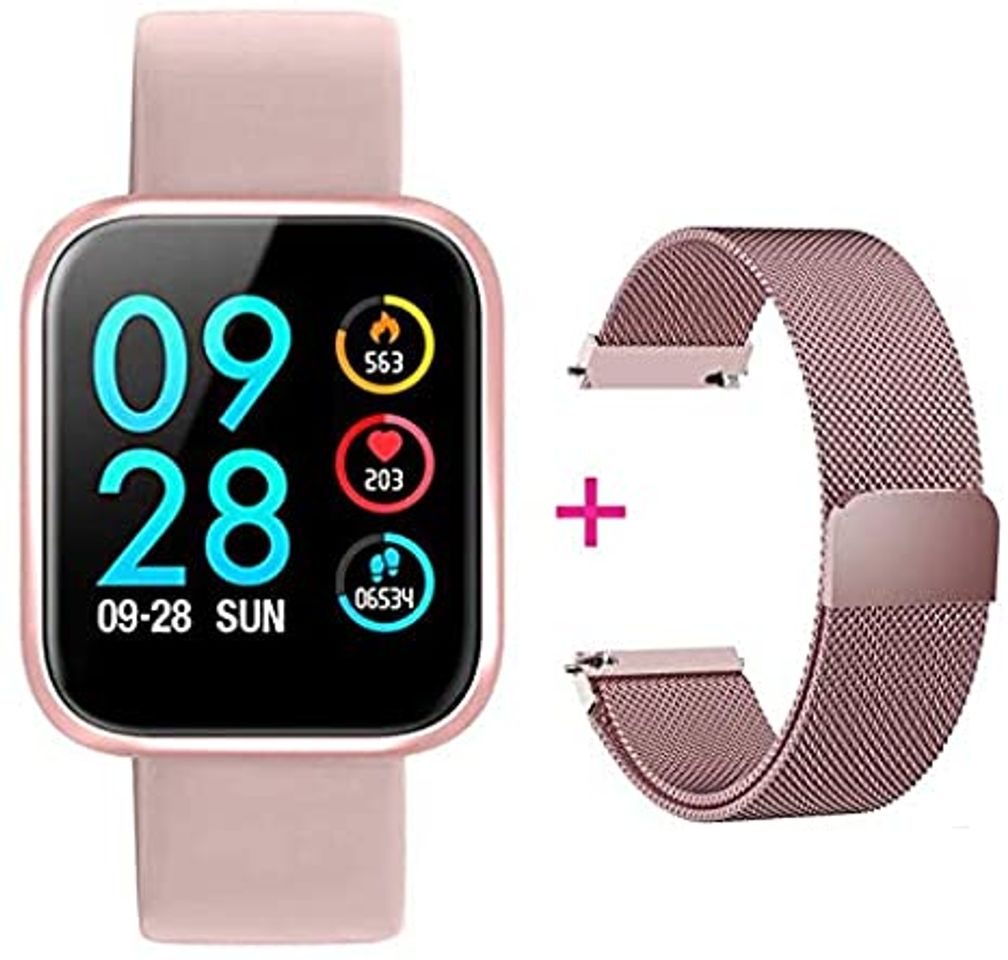 Moda Relógio Smartwatch P68 P70 Original Rose Brinde Pulseira de 