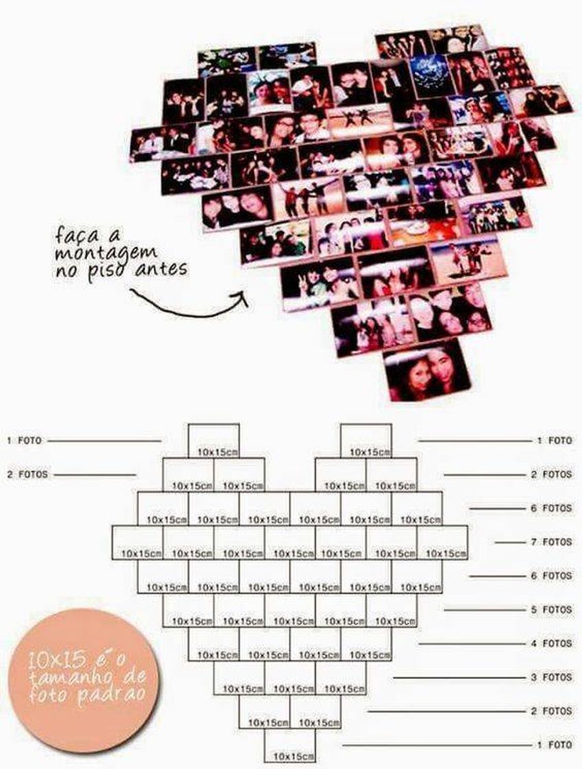 Social Montagem de fotos em forma de coração 💜