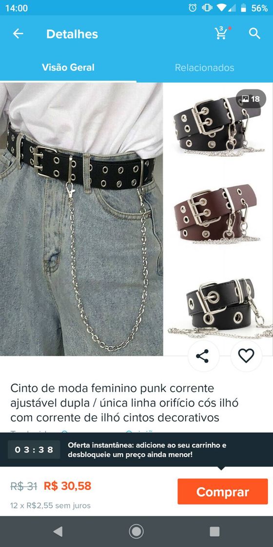 Fashion Cinto 🖤⛓️