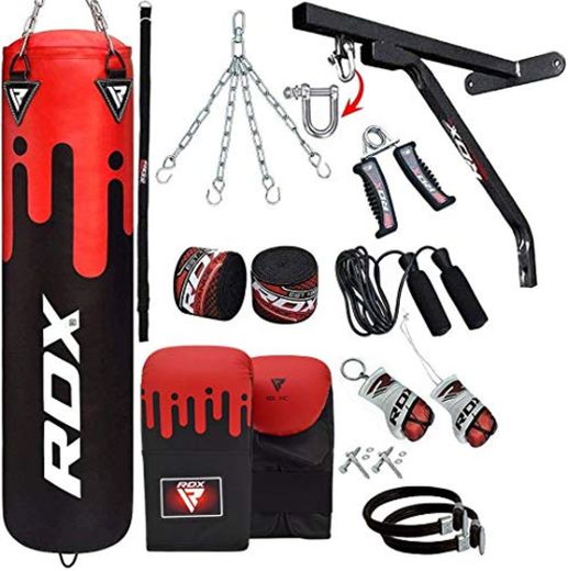 RDX Saco de Boxeo Relleno MMA Muay Thai Kick Boxing Artes Marciales con Soporte Pared Cadena Guantes 17PC 4FT 5FT Punching Bag