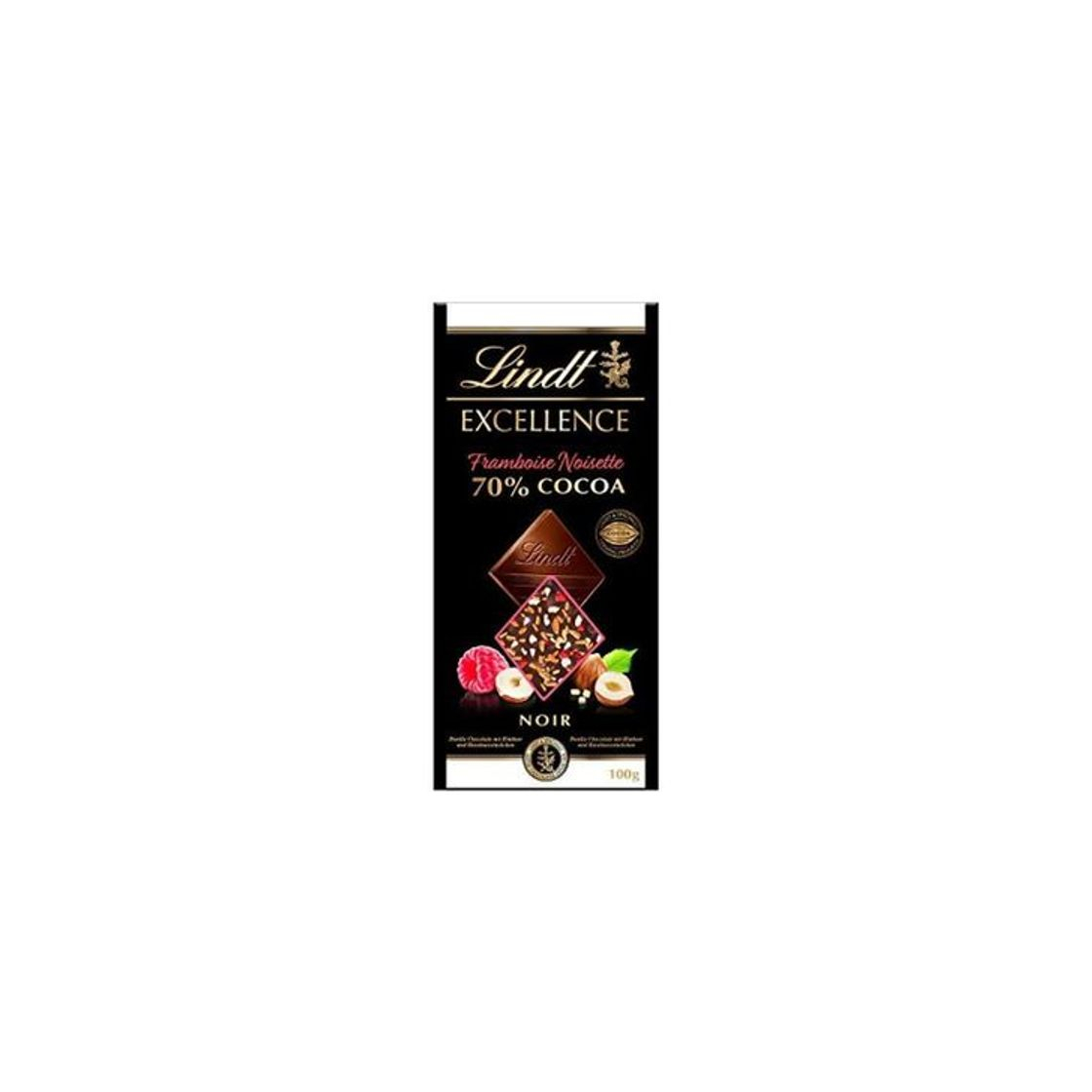 Producto Lindt Excellence 70% Cacao Frambuesa y Avellanas