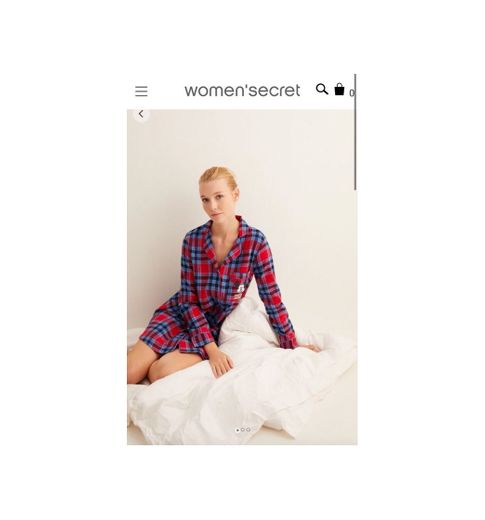 Camisa de dormir de manga comprida com xadrez 