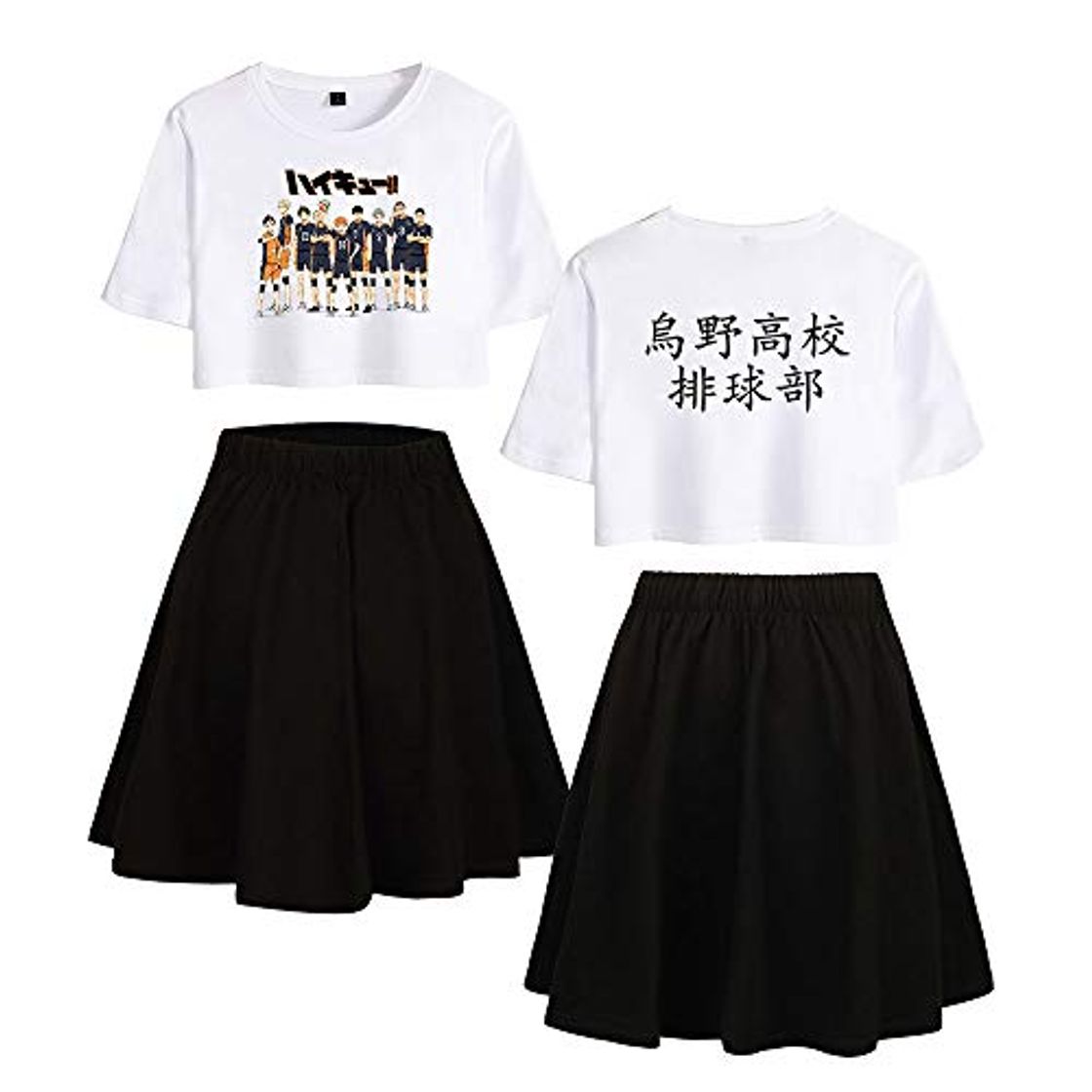 Fashion Haikyuu !! TO The Top Traje de Falda Corta Anime Ombligo Expuesto