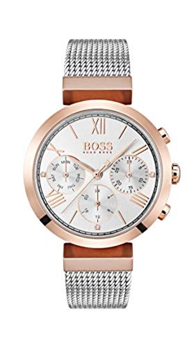 Lugar Hugo BOSS Reloj Analógico para Mujer de Cuarzo con Correa en Acero